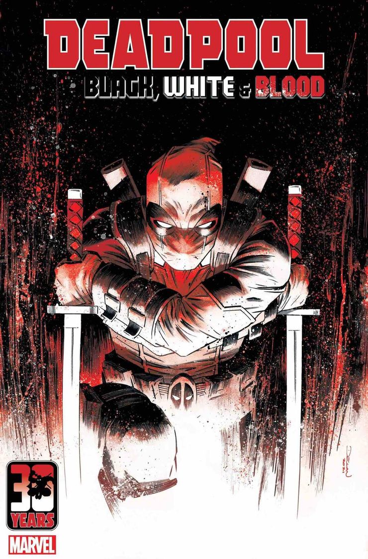 Deadpool faz 30 anos com título inédito nos quadrinhos 6 dpoolblkwhtbl cover